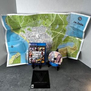 Grand Theft Auto V 5 Premium Edition PS4 Sony PlayStation 4 Rockstar Games w Map